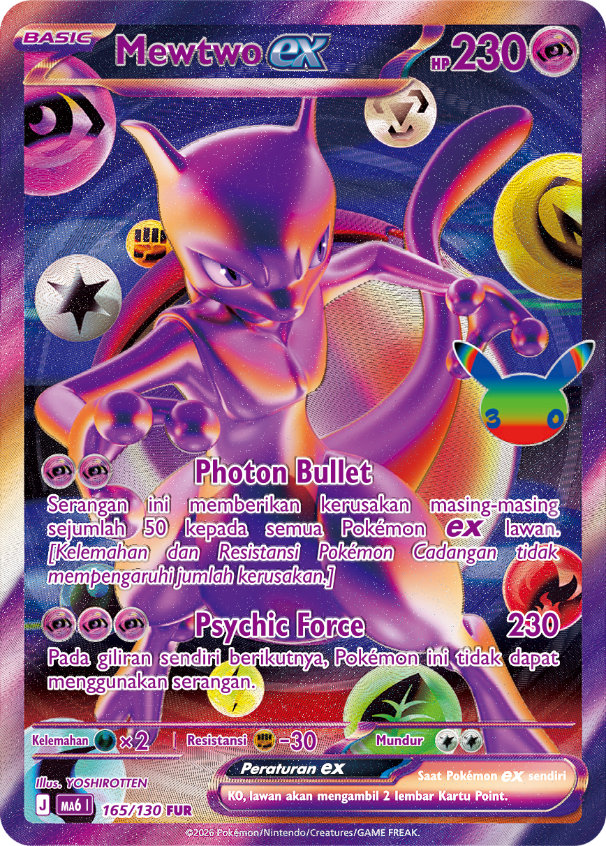 Mewtwo ex FUR Pokémon TCG 30th CELEBRATION